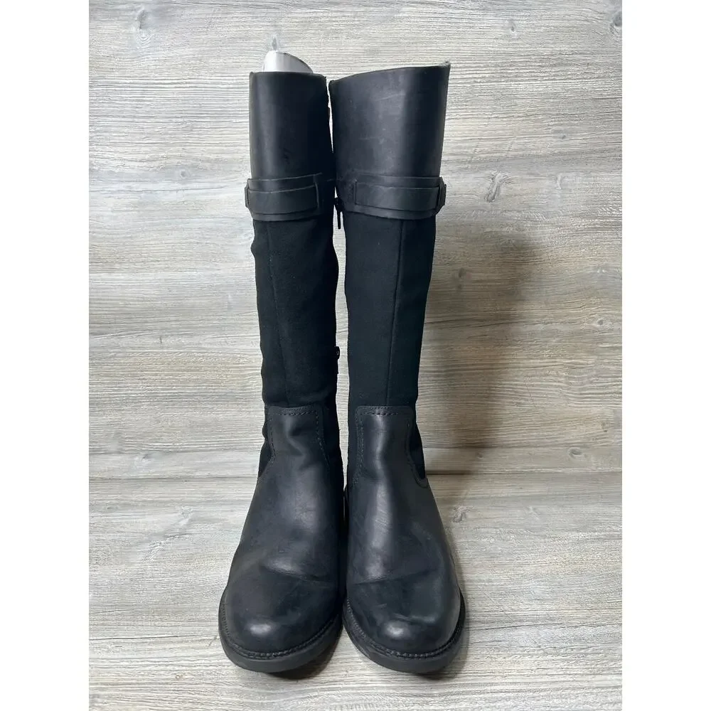 Clarks Women's Maye Carly Black Zipper Knee-High Boots Size 9